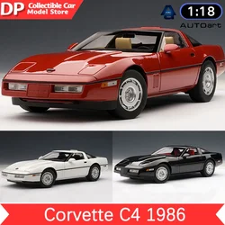 AUTOart 1:18 Chevrolet Corvette C4 1986 Alloy Car Model Collectible Car Model Metal Diecast (Red/Black/White)