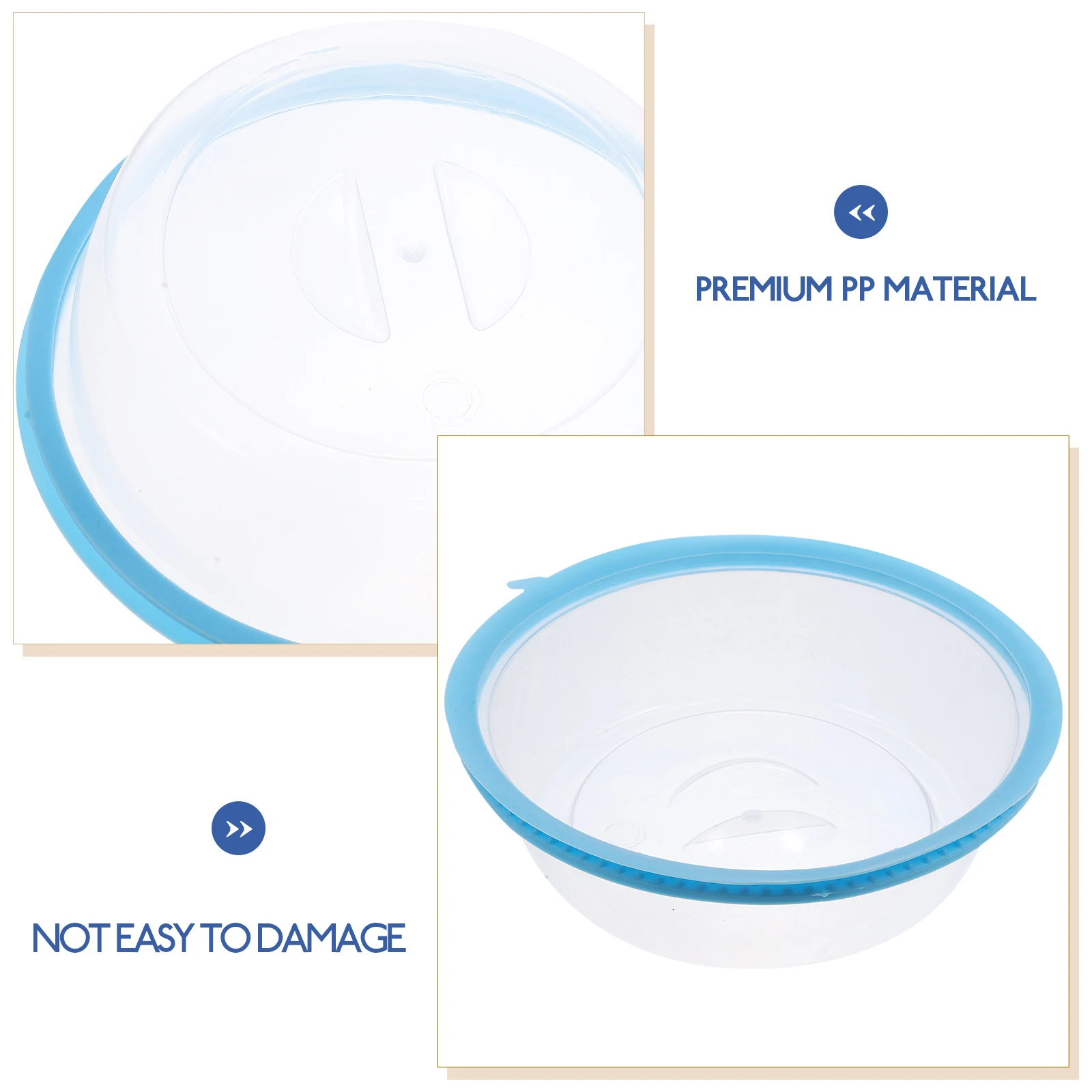 

4pcs Large Fresh-Keeping Sealing Covers Microwave Food Splash Proof PP Portable Handle Easy Clean for Kitchen