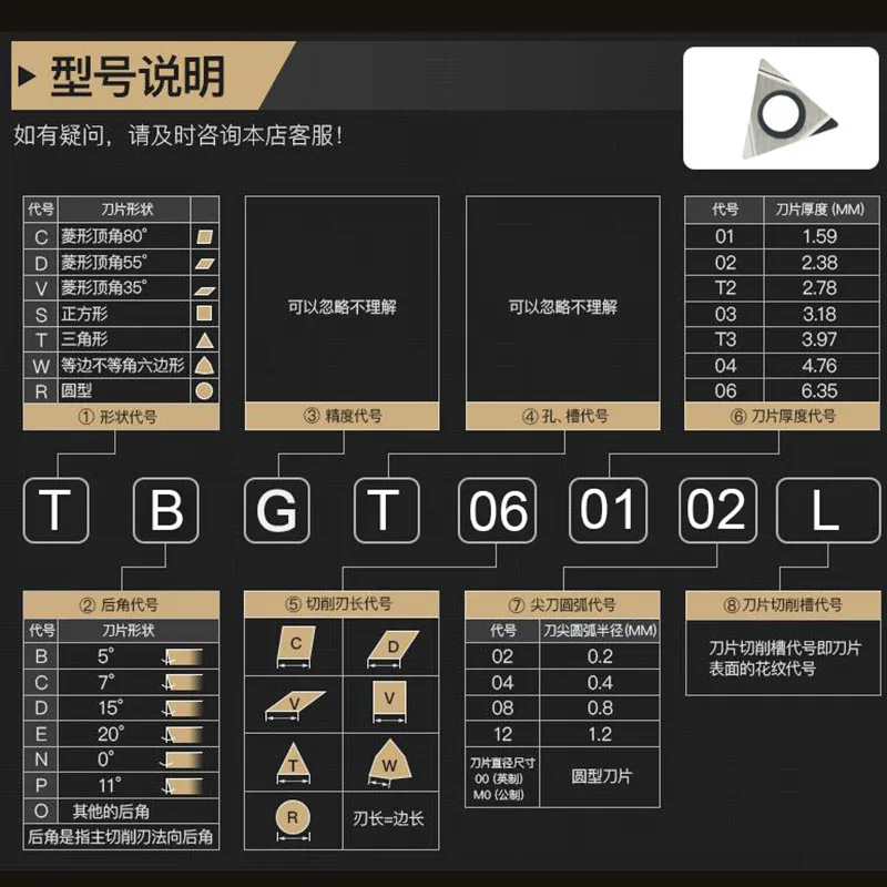 Imagem -04 - Torneamento Cnc Insere Lâmina para Aço Ferramentas Aborrecida Acabamento de Pequenos Furos Tbgt060102l Wbgt060102l Ccgt040104l 10 Pcs