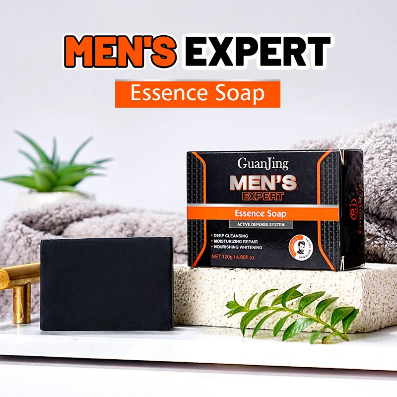 Men's Soap Essence Handmade Soap Mite Removing Moisturizing Brighten Deep Cleansing Pores Anti Acne For Men Face Body Soap
