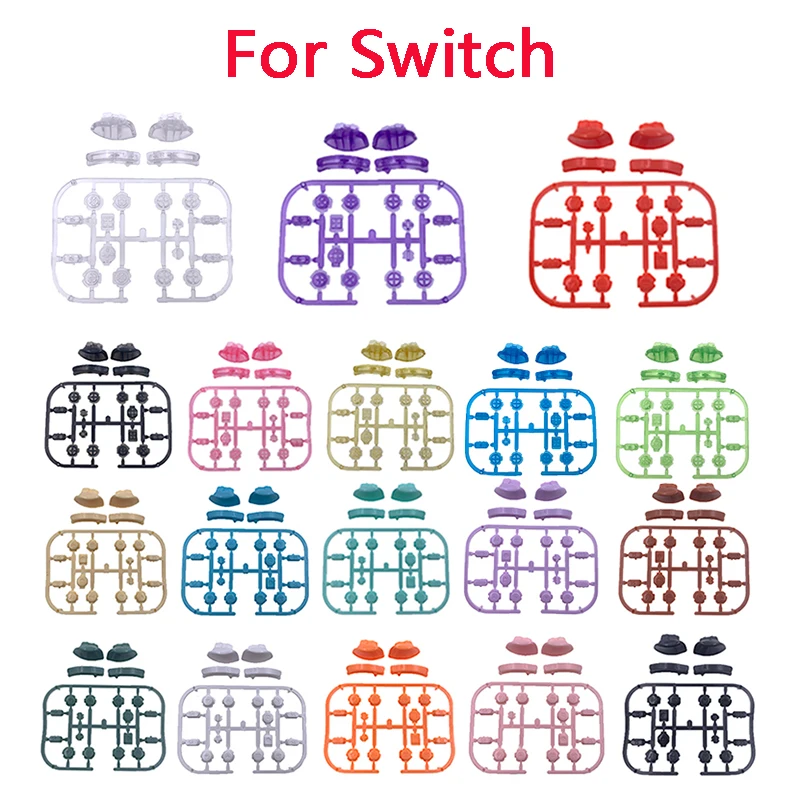 للتبديل أزرار مقبض NS مجموعة كاملة من أزرار Joycon مقبض ABXY الملونة الشفافة