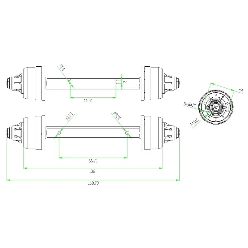 Eje trasero de Metal sin potencia para camión Tamiya RC 1/14 Scania BENZ VOLVO MAN, piezas Diy