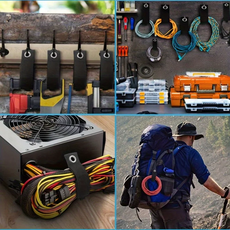 Hook And Loop Extension Cord Organizer Hanger,Cords Wraps,Cable Straps For Hoses Ropes RV And Garage Storage And Organization