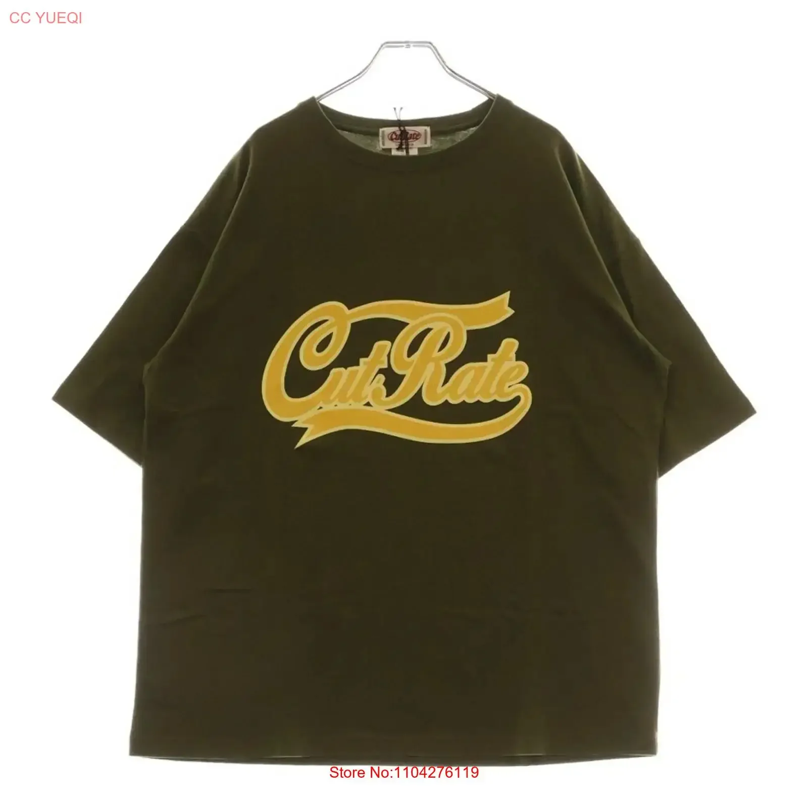 CUT RATE CUTRATE NATIONAL TEAM LOGO DROPSHOULDER S T SHIRT Print CR 22SS029 Used vintage Washed graphic Top For Everyday Wear