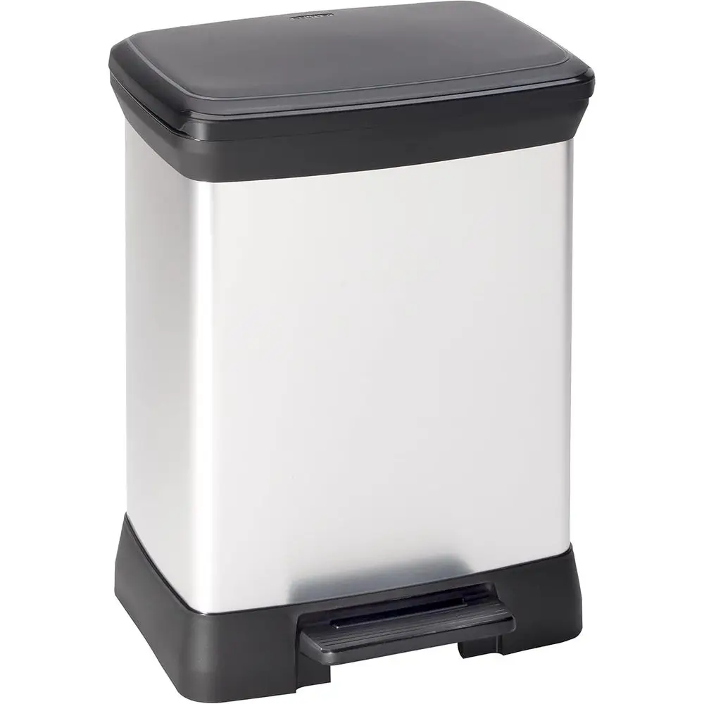 

Plastic Waste Bin, Silver Metallic Finish