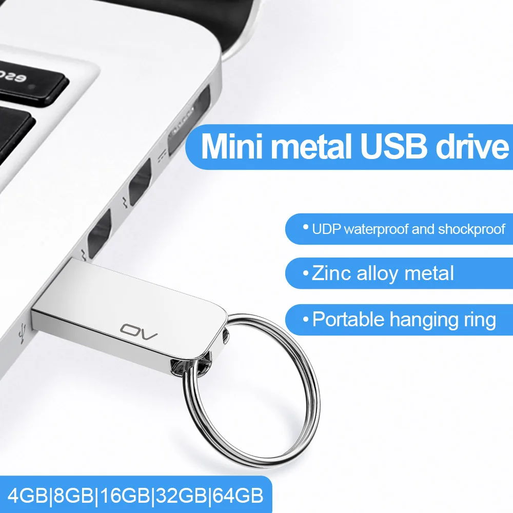 OV оригинальный портативный металлический флеш-накопитель USB 2,0, 8 ГБ, 16 ГБ, 32 ГБ, 64 ГБ