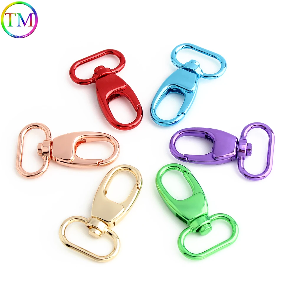 1 Inch Candy Color Rotating U-Shaped Metal Lobster Claw Buckle For Snap Hook Strap Key Chain Metal Crafts Hardware Accessories