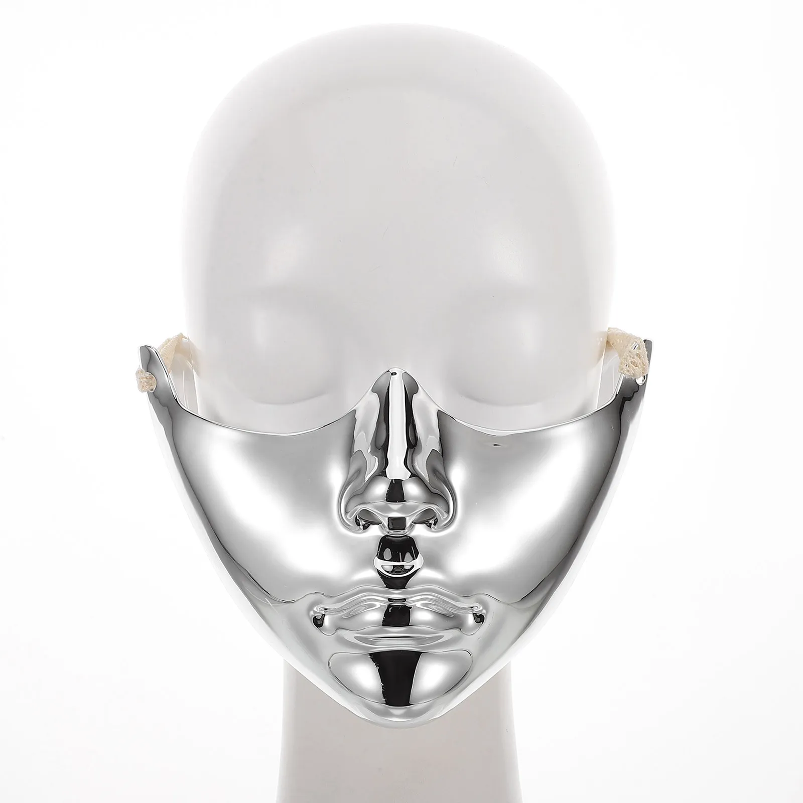 Máscara de media cara de estilo mecánico, cubierta de mascarada de plástico Punk para hombres y mujeres, fiesta, Carnaval, Cosplay, Mardi Gras, club nocturno