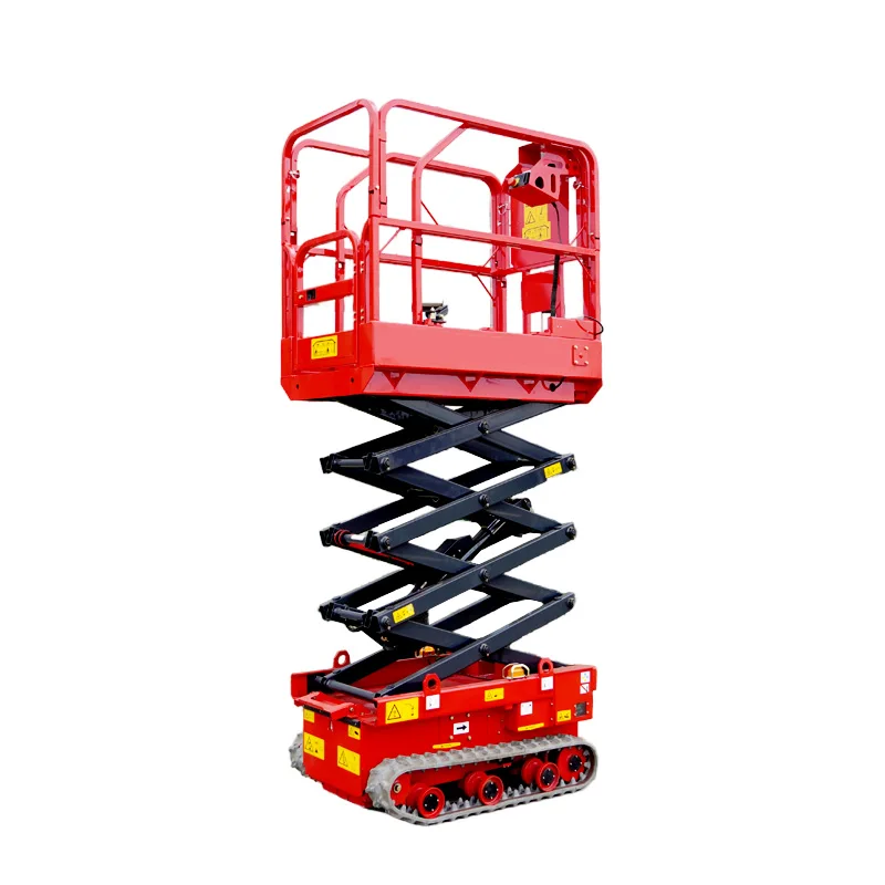 Electric Crawler Scissor Lift 10m Mobile Self Propelled Aerial Work Platform Hydraulic Mini Track Lift Reliable Performance Gear