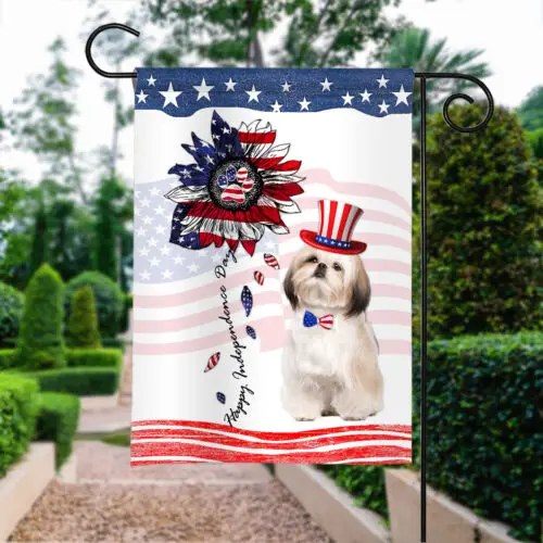 Shih Tzu Dog America 4th Of July Flag, Shih Tzu Dog Independence Day Flag Decor LLK ZZU hhz