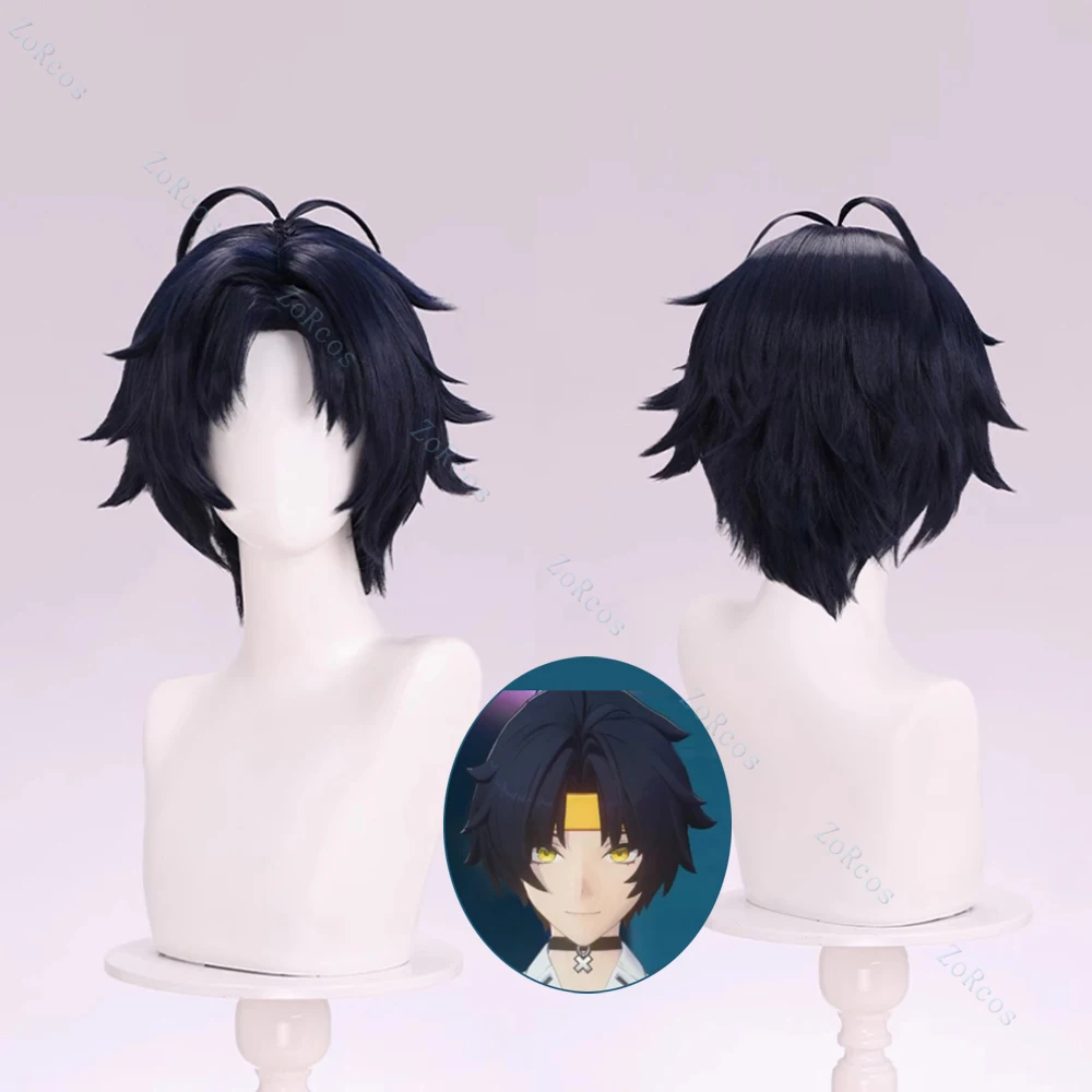 Asaba Yuzhe Cosplay Wig Zenless Zone Zero Asaba Yuzhe 30CM Short Hair Women Men Halloween Role Play Wig Free Wig Cap