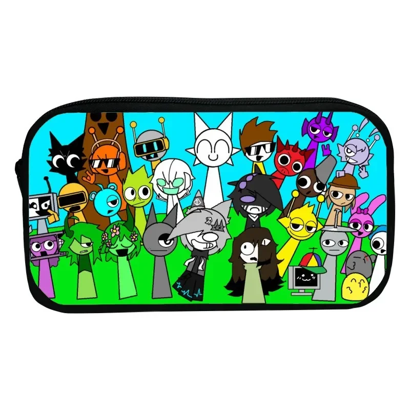 Sprunki Gioco Borsa per penne per cartoni animati per studenti Materiale scolastico di grande capacità Astucci per matite con cerniera Regalo di compleanno Kawaii per bambini