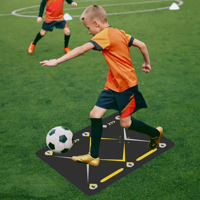 Soccer Training Mat 90x60cm Silent Football Dribble Practice Pad Shock Absorption Rug Soccer Agility Exercising Floormat Improve