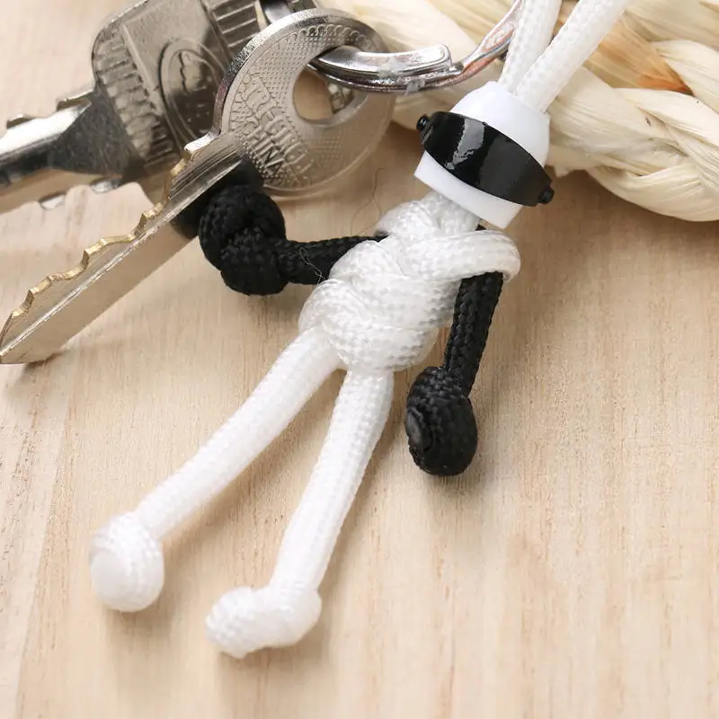 Handmade Building Block Keychain Biker Helmet Pendant Bag Rope Braided Keychain Paracord Backpack Doll Hanging Buddy Pendan I8N5