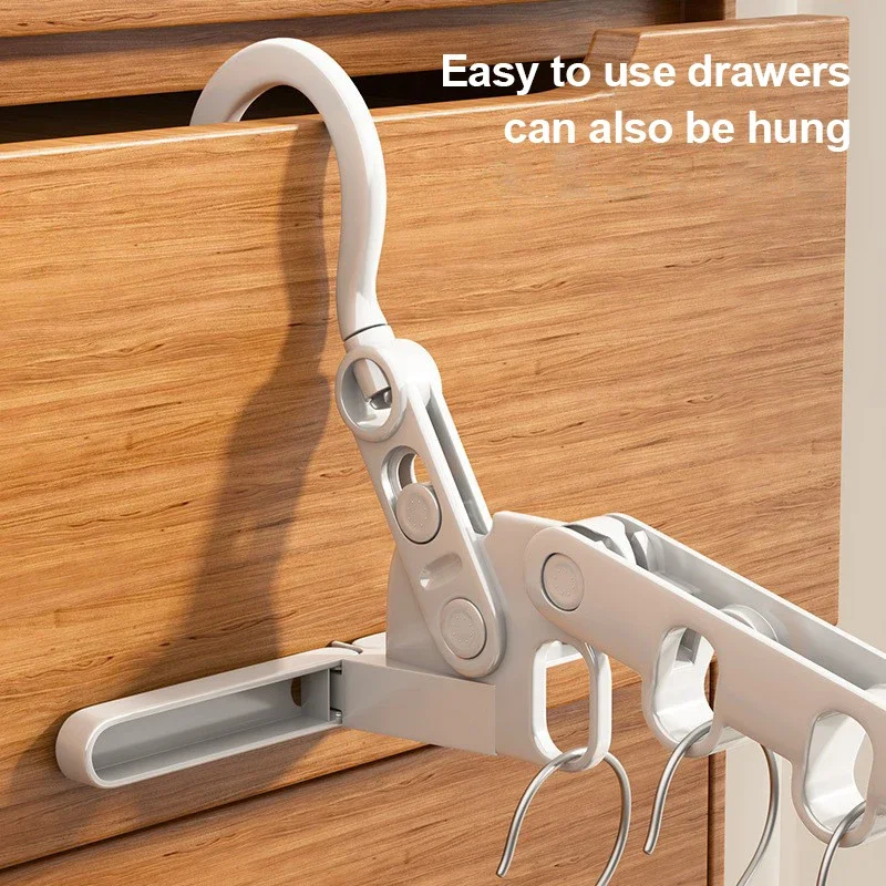 New Foldable 5-hole Clothes Drying Rack Indoor Clothes Rack Portable Travel Hotel Hanging Clothes Hook Clothes Hanger Save Space