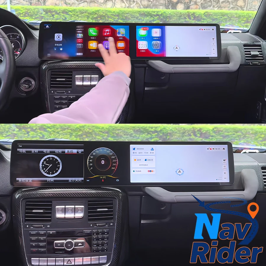 

Carplay Car GPS Navigation Dual Screen For Mercedes Benz G Class G350 G500 W463 2018-2025 Android Multimedia Player Stereo
