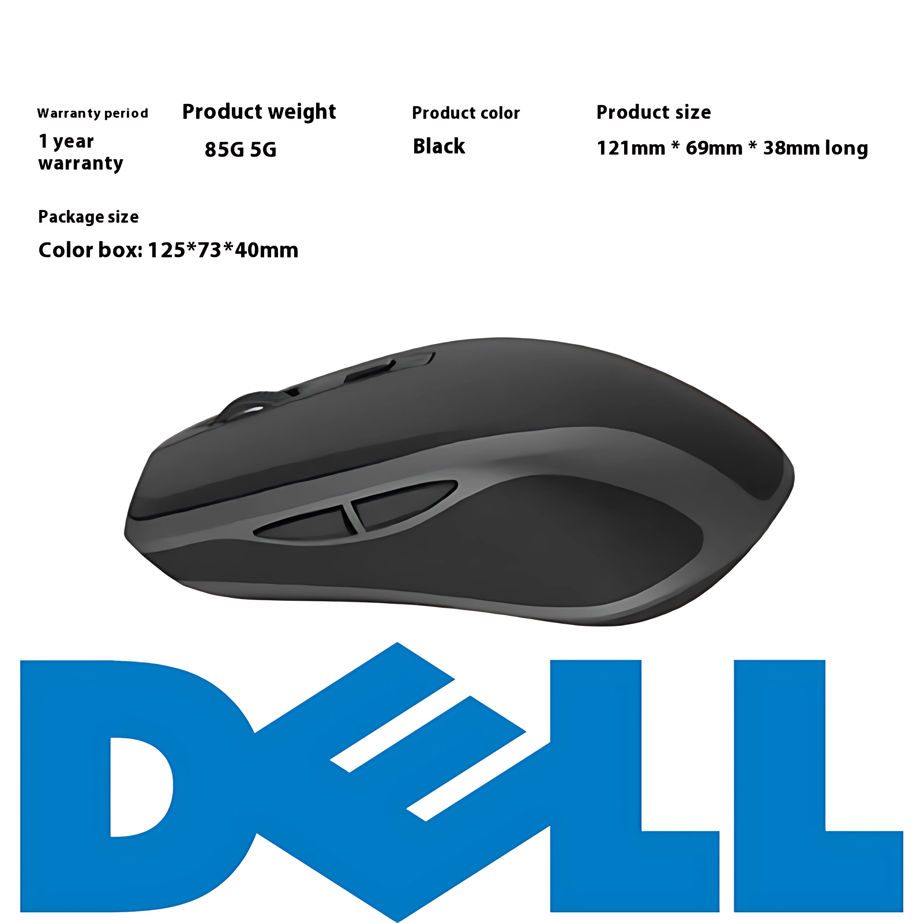 Dell-Mouse sem fio universal, alta sensibilidade, Bluetooth, MS2523D, modo duplo, três níveis de DPI, escritório, desktop, laptop