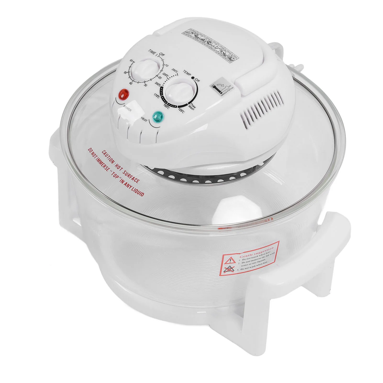 Freidora eléctrica Digital para alimentos, freidora eficiente sin aceite, vidrio multifuncional, Visible de 360 grados, saludable para carne para freír