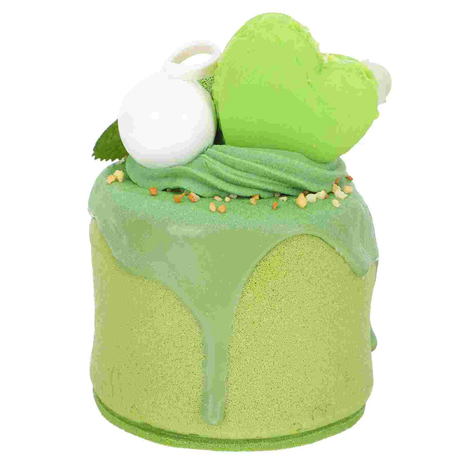 

Toy Simulation Cake Model Pu Decor Fake Food Prop Green Lifelike Realistic