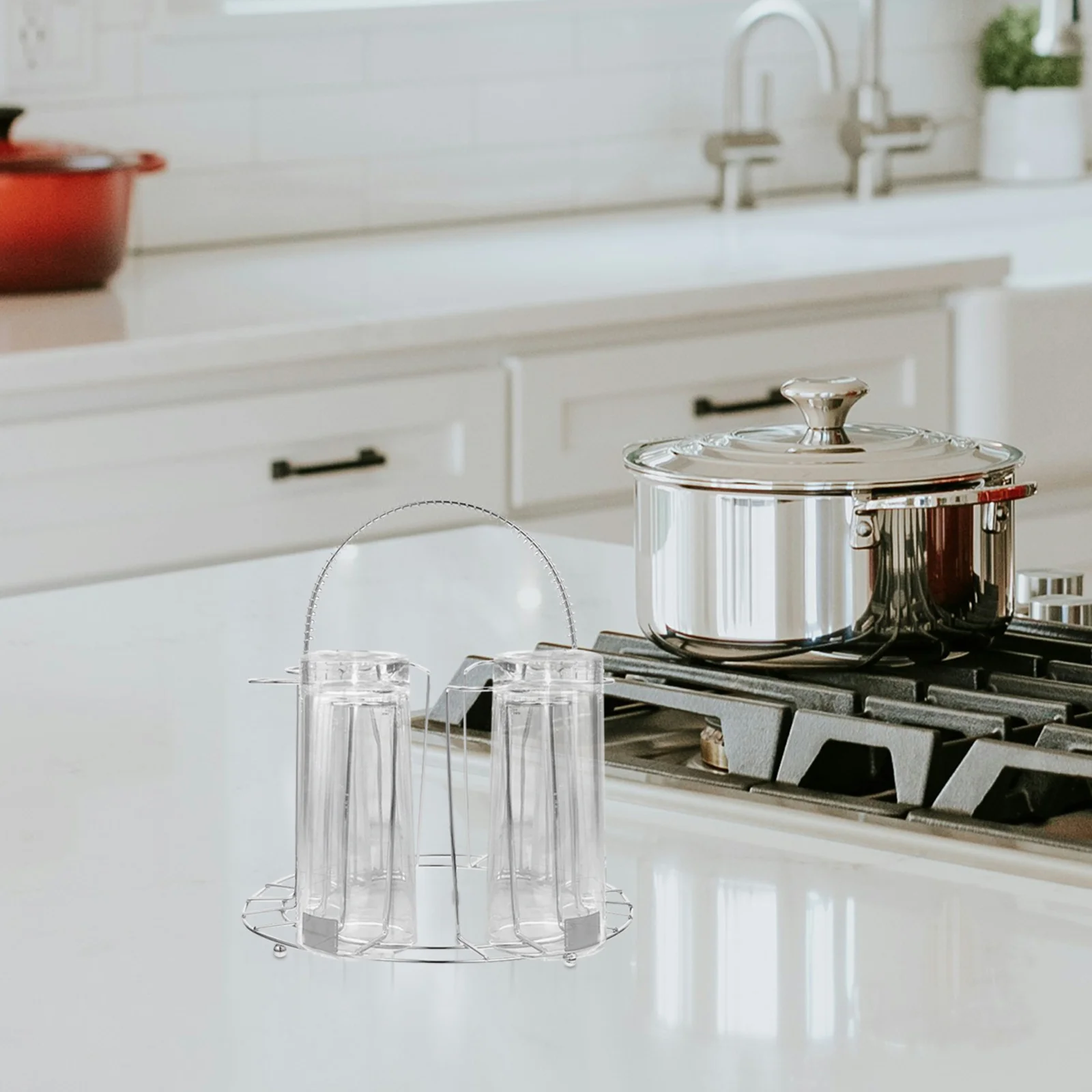 أنيقة الفولاذ المقاوم للصدأ كأس للنبيذ حامل ثمانية سعة تجفيف الرف المطبخ كونترتوب المنظم حامل معدني الكؤوس موزع