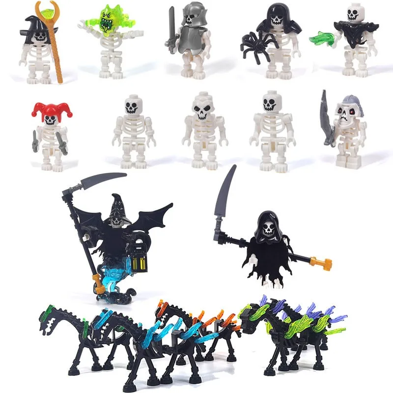 

New Figures Phantom Knight Skeleton Death God Assembled Building Blocks Compatible Toy for Kids Gifts