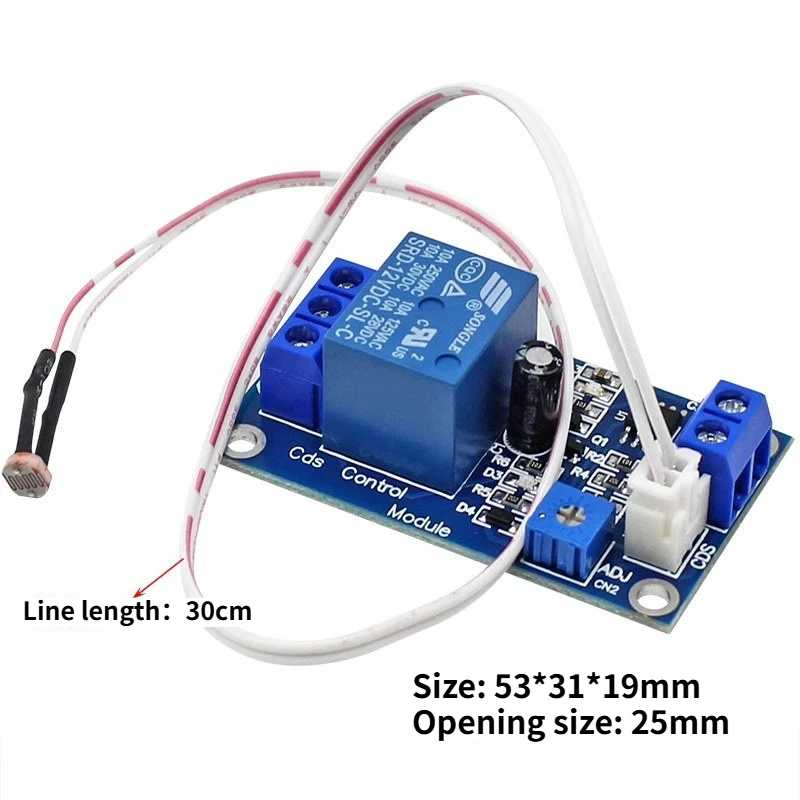SOTAMIA 12V / 24V Light Sensor Switch Module Photoresistor Light Brightness Intelligent Light Control Relay Switch