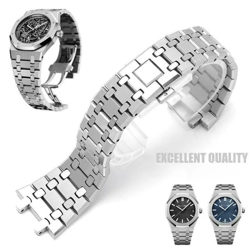 

Для AP 304 Нержавеющая сталь Дуб Solid 15400 15500 26 мм Специальный интерфейс Стальной ремешок для часов Браслет Браслет из нержавеющей стали