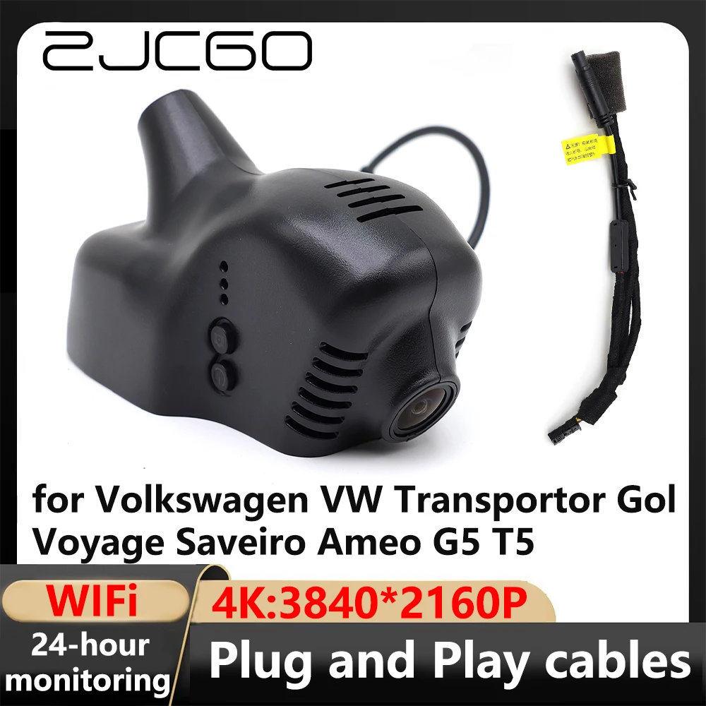 

ZJCGO 4K Wifi 3840*2160 Car DVR Dash Cam Camera Video Recorder for Volkswagen VW Transportor Gol Voyage Saveiro Ameo G5 T5