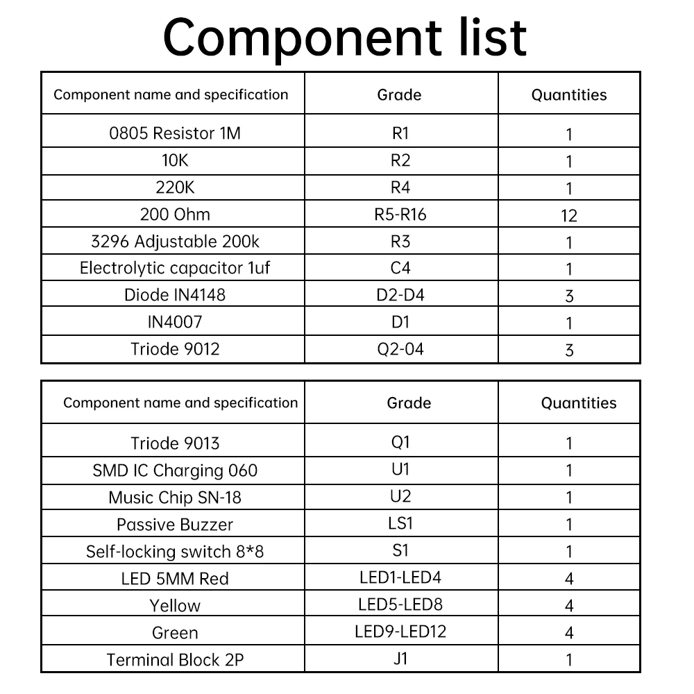 CD4060 DC4.5-5V SMT SMD Moduł DIY Muzyka LED Kolorowy obwód świetlny Lutowanie Tablica ćwiczeń DIY Luźne części Zestaw do lutowania demonstracyjnego