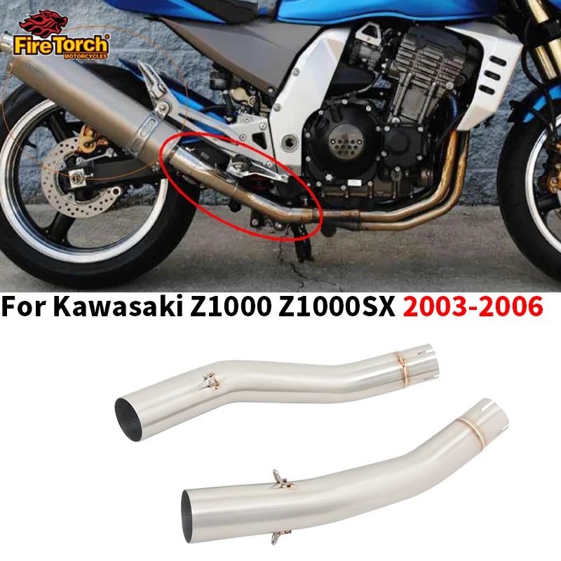 

Slip For KAWASAKI Z1000 Z1000SX Ninja 1000 2003 2004 2005 2006 Motorcycle Exhaust Muffler Mid Pipe 50.8mm Escape Moto Modified