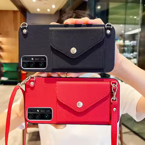 Phone Case For Samsung Galaxy S22 S21 Fe S20 Plus Note 20 Ultra A13 23 73 53 52 12 22 32 51 71 Cover Crossbody Shoulder Strap Wa