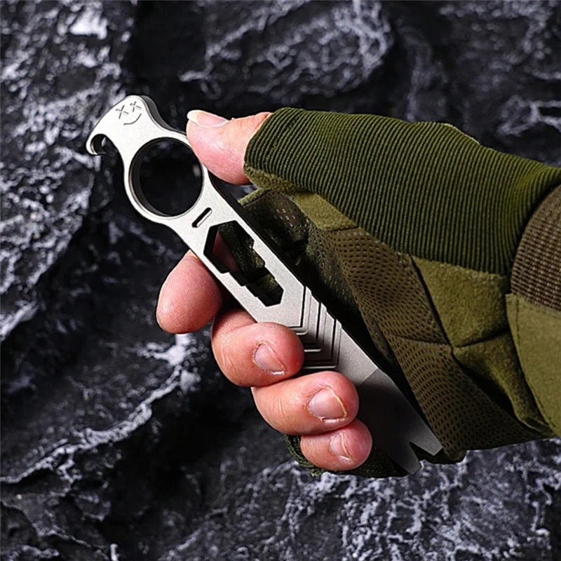 

A26F-Multifunction Crowbars With Bottle Opener Wrench Nails Lifter, Fall Protections Rings Great Gifts For Men Women
