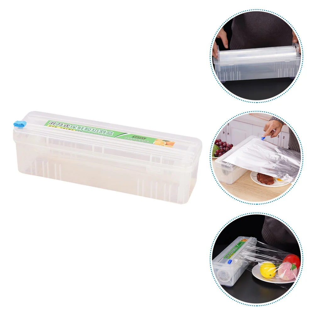 

Plastic Wrap Dispenser Cutter Clear Refillable Foil Dispenser Cutter Reusable Cling Wrap Dispenser Cutter Tin Aluminum Foil