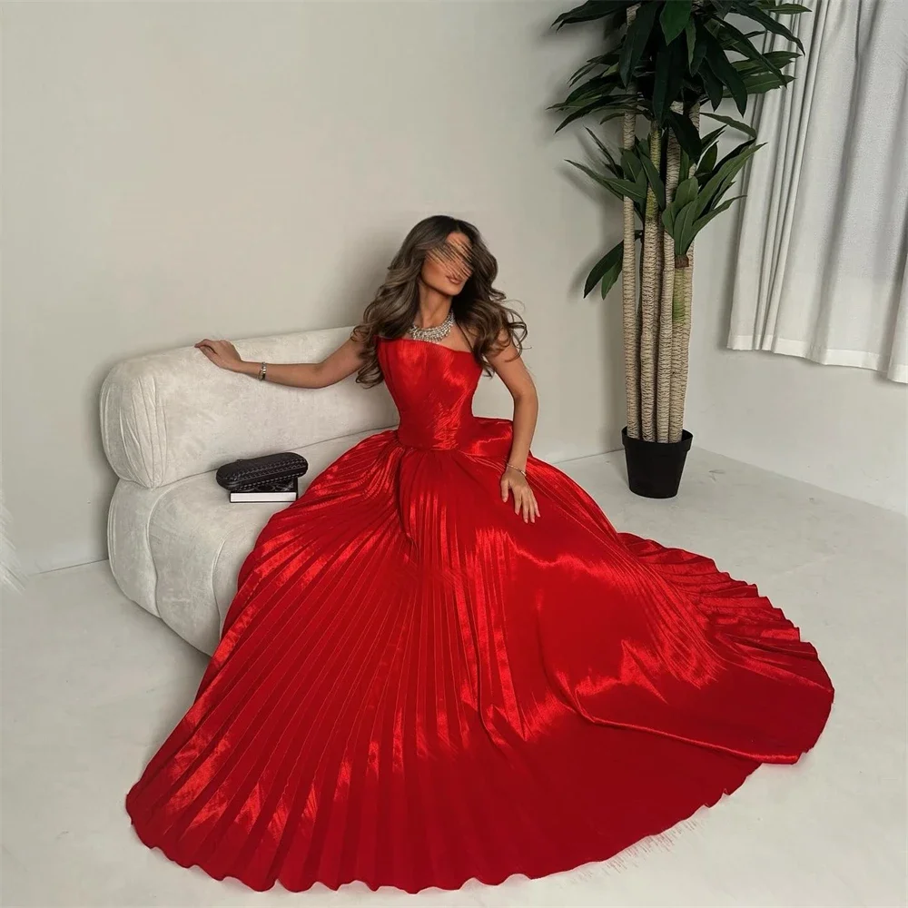 Prom Dress Strapless Ball Floor Length Sleeveless Flouncing Bespoke Occasion Dresses Saudi Arabia Formal Evening Gown