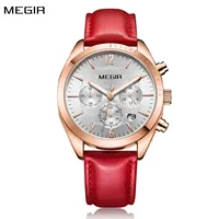 MEGIR Reloj Mujer Fashion Women Watches Luxury Leather Ladies Quartz Wrist Watch Woman Casual Business Watch Female Dress Clock