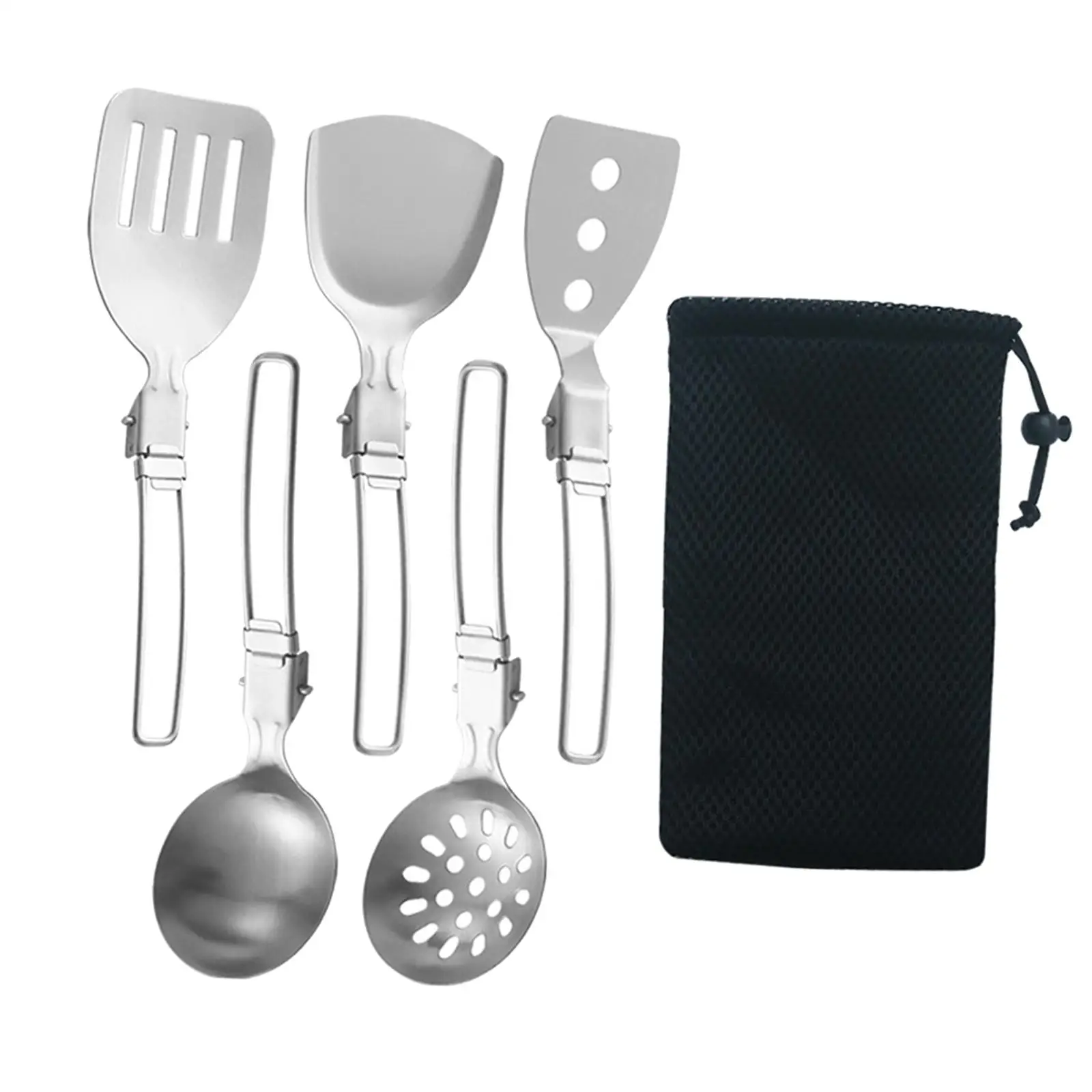 6Pcs Camp Cooking Utensil Set Cooking and Grilling Metal Portable Camping