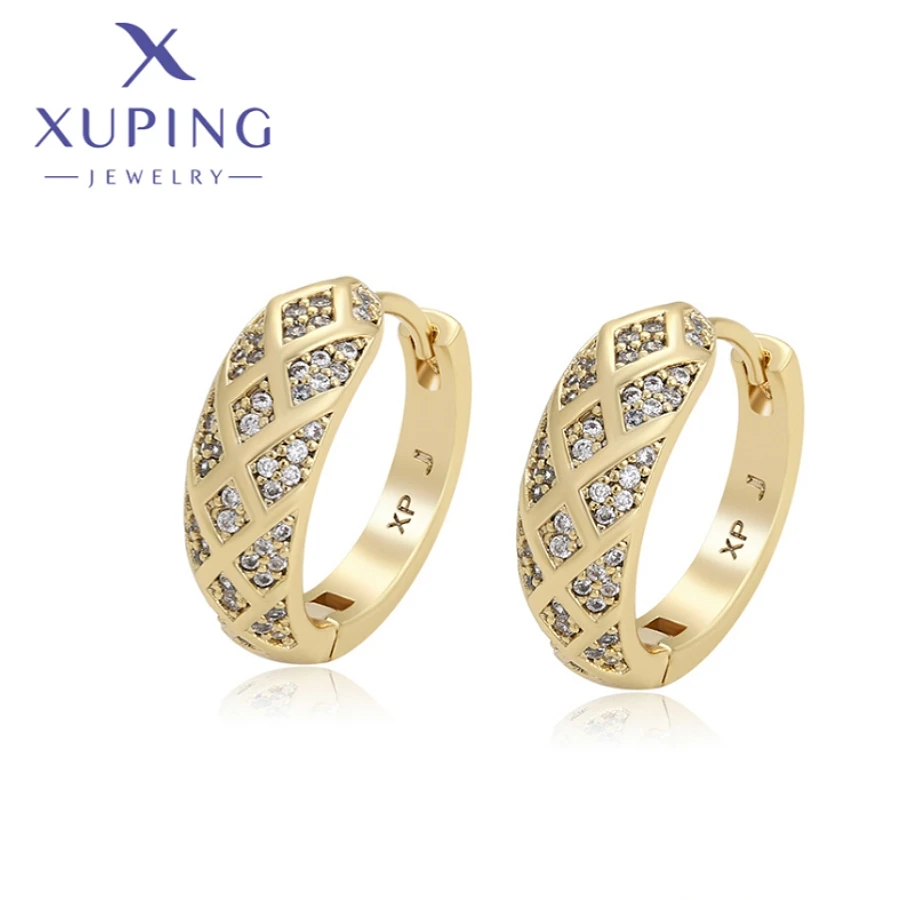 Xuping Jewelry Hot Fashion Exquisite Circle Style Light Gold Color Earrings for Women Girl Christmas Best Friend Gift X000852824