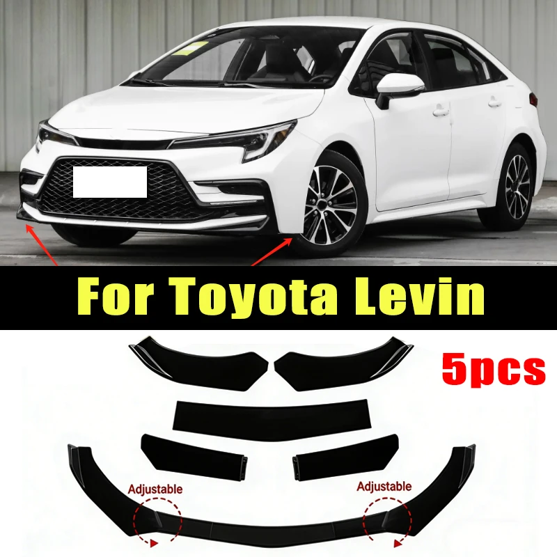 

5Pcs ABS Material Universal Car Front Bumper Separator Bumper Lip Body Kit Duck Lip Separator For Toyota Levin Car Accessories