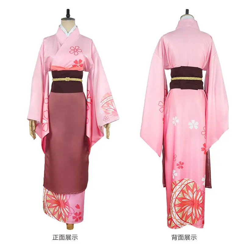 Anime Konohana kitan Cosplay Costume Yuzu Ren Cospaly Sakura Yukata Kimono Women Dress Carnival Outfit for Halloween