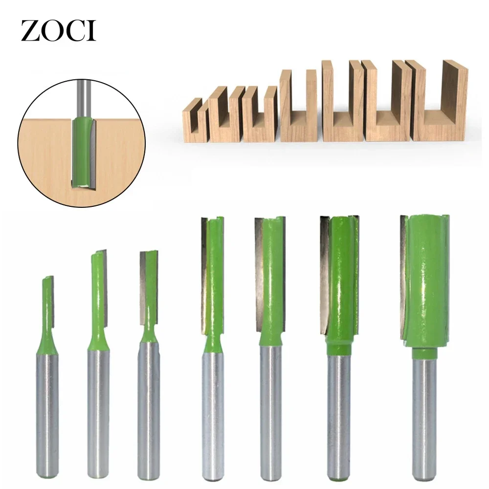 6mm Shank Straight Bit Woodworking Tools Router Bit Single Double Flute Tungsten Carbide Milling Cutter Router Bits for Wood