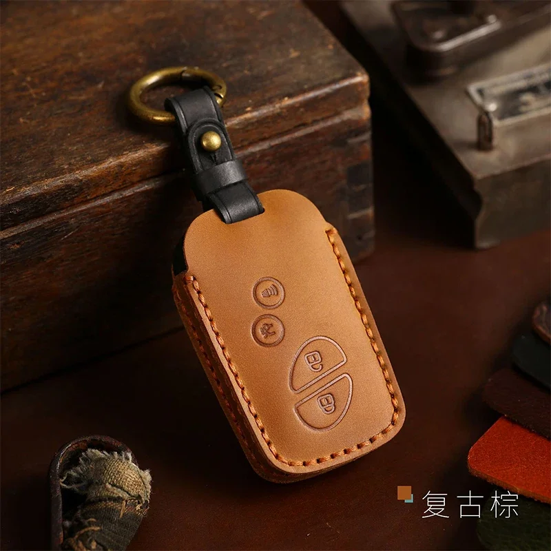 Real Leather Car Key Case Cover Pouch Smart Keyring for Lexus Rx270 Es240 Lx570 Accessories Keychain Holder Shell Fob Protector