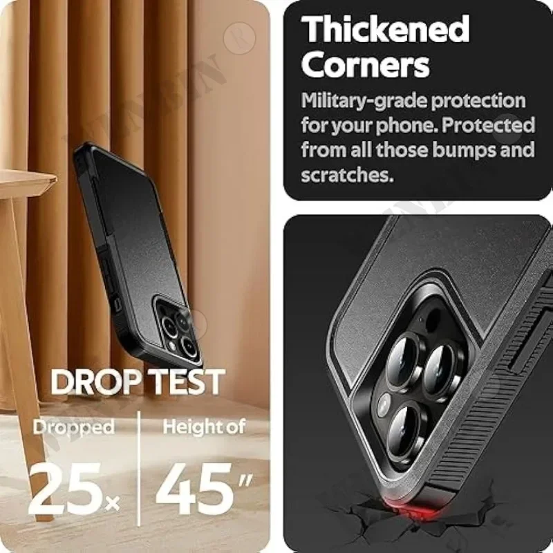 Case For iPhone 16 15 14 13 12 11 Pro Max Plus XR X 8 7 Plus SE Heavy Duty Hard Back Rugged Premium Shockproof Protector Cover