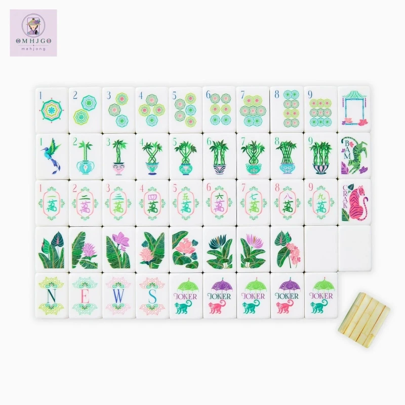 4-Layer Acrylic American Mahjong Set with Bamboo Tiles, Luxury Mah Jongg for Family Party Entertainment, Surprise Festival Gifts
