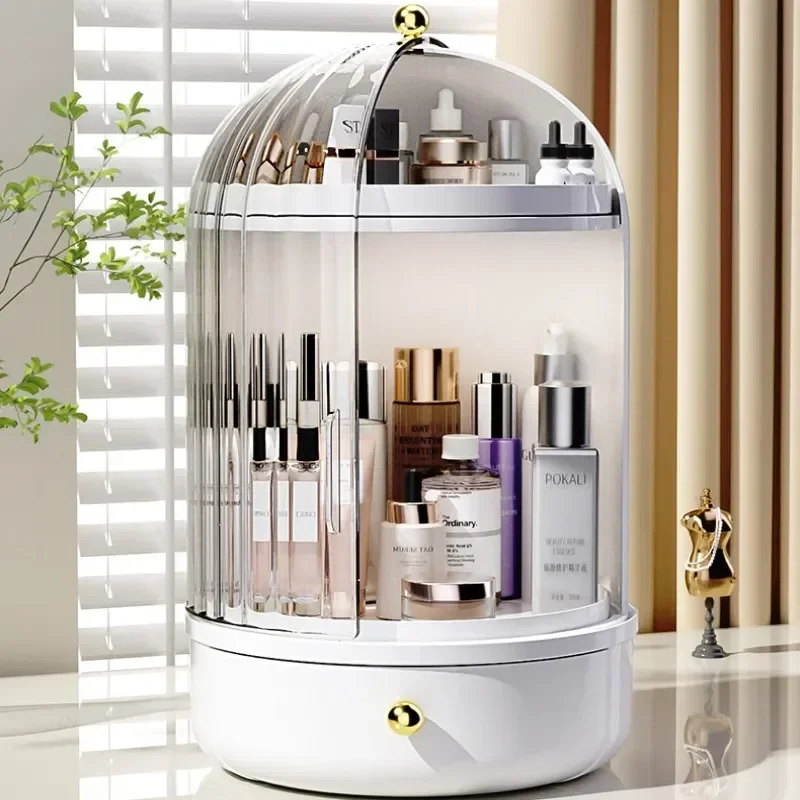 

Display Large Case Clear Makeup Rotating Cosmetics 360 Shelf Storage Countertop Storage Organizer Spinning Capacity 360° Vanity