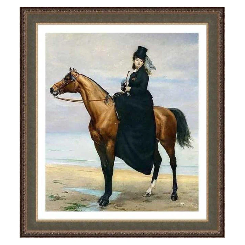 

Набор для вышивки крестом Amishop Gold Collection, милый набор для вышивки крестом Art-Goblen Lady On Horseback, красота, женщина, рекидная лошадь 9117