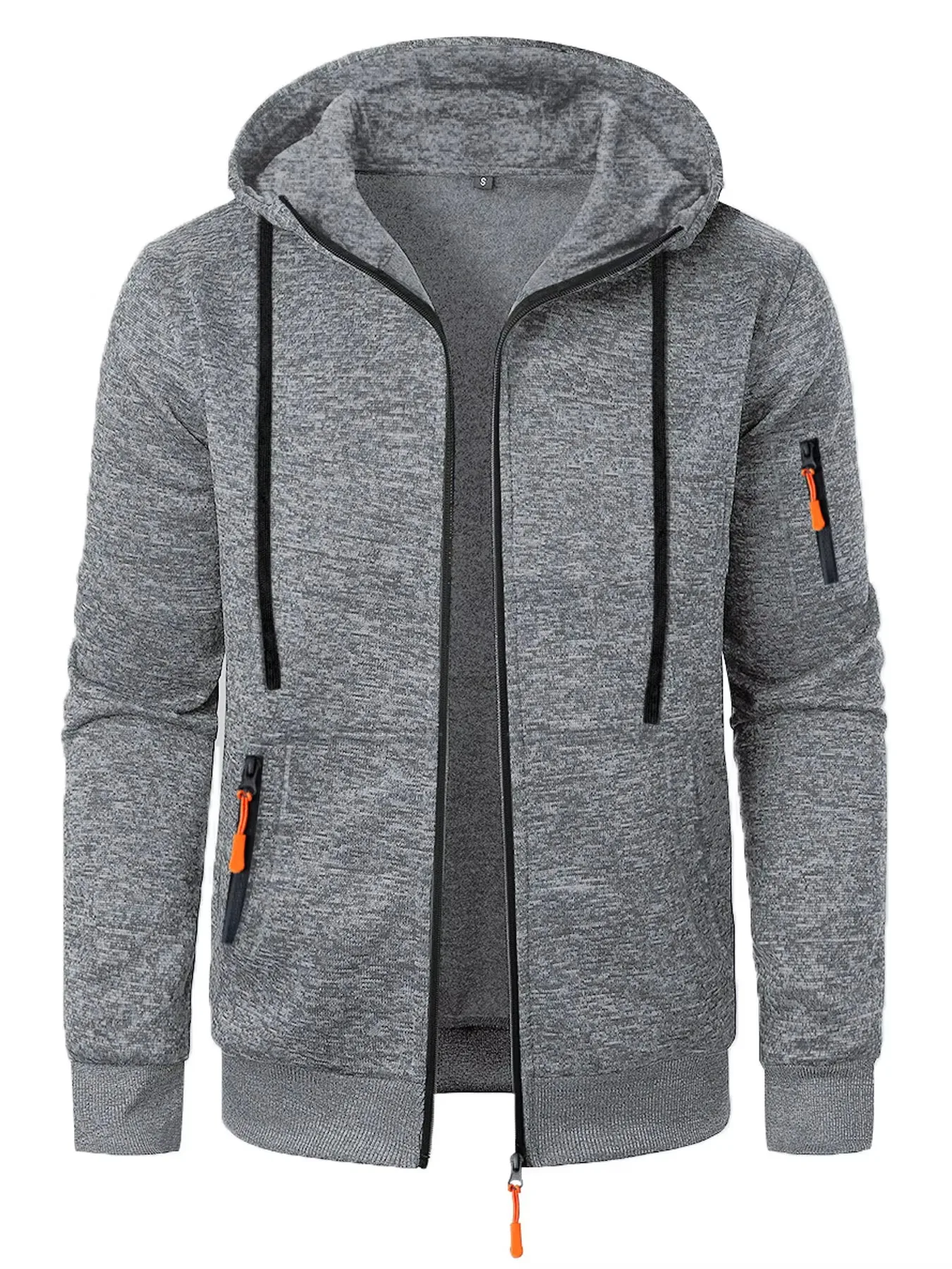 الرجال الخريف الشتاء جديد هوديس طويلة الأكمام البلوز سستة تصميم مقنعين البلوز للرجال ملابس رياضية سليم صالح عارضة سترة