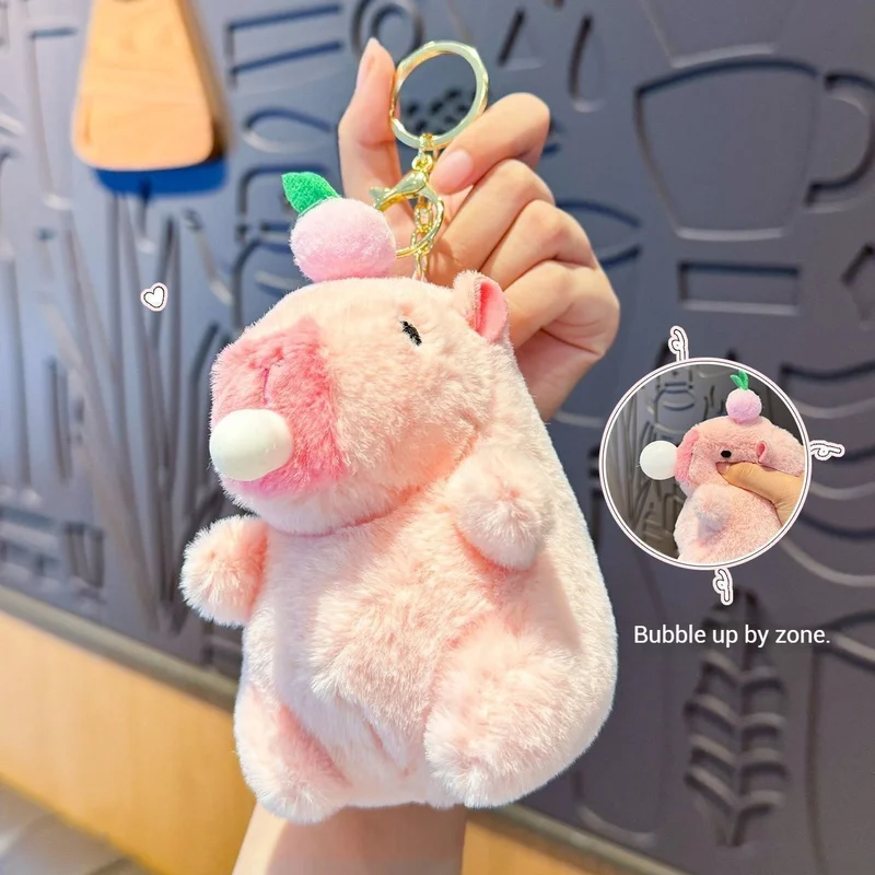 จี้ตุ๊กตาคาปิบาร่าน่ารัก ของเล่นตุ๊กตาขนนุ่ม จี้กระเป๋า จี้พวงกุญแจ ของตกแต่ง พวงกุญแจตุ๊กตาน่ารัก ตุ๊กตาตั้งโต๊ะ