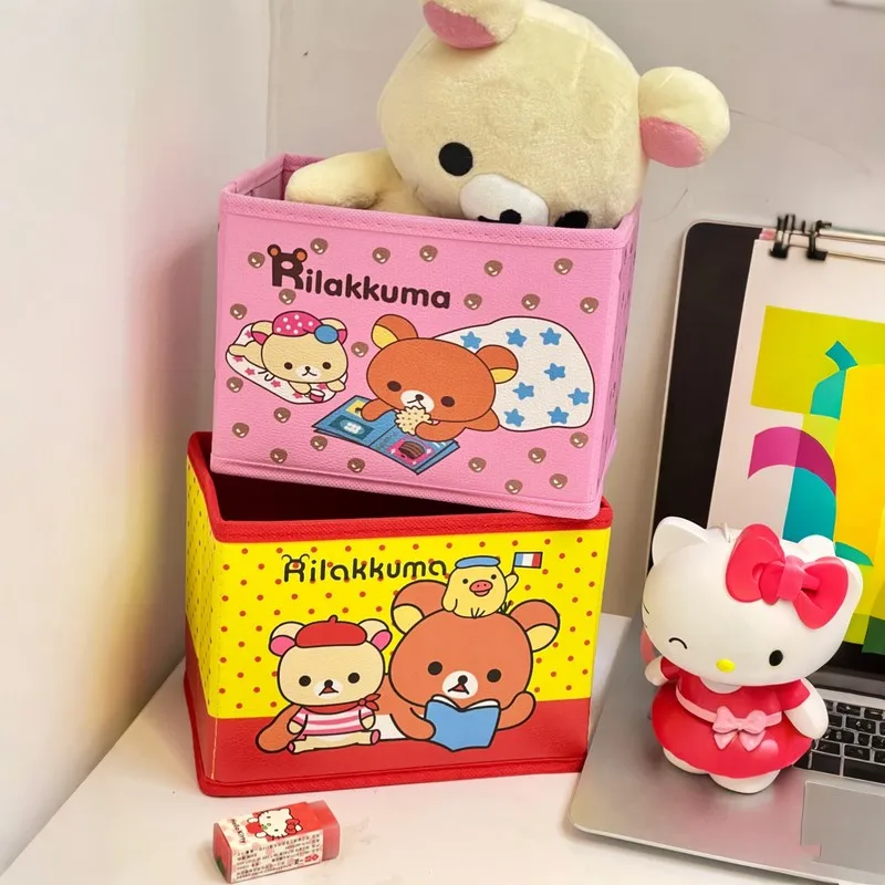 

Easy Bear Folding Storage Box Desktop Cosmetics Storage Box Cute Student Dormitory Clothes And Miscellaneous Box With Lid