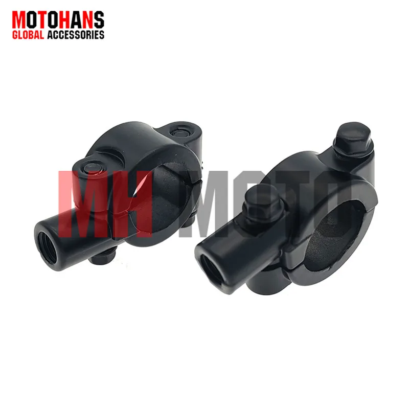 

2PCS 22MM M10 BLACK MOTORCYCLE HANDLE BAR MIRROR MOUNT CLAMP REAR MIRROR HOLDER BRACKET