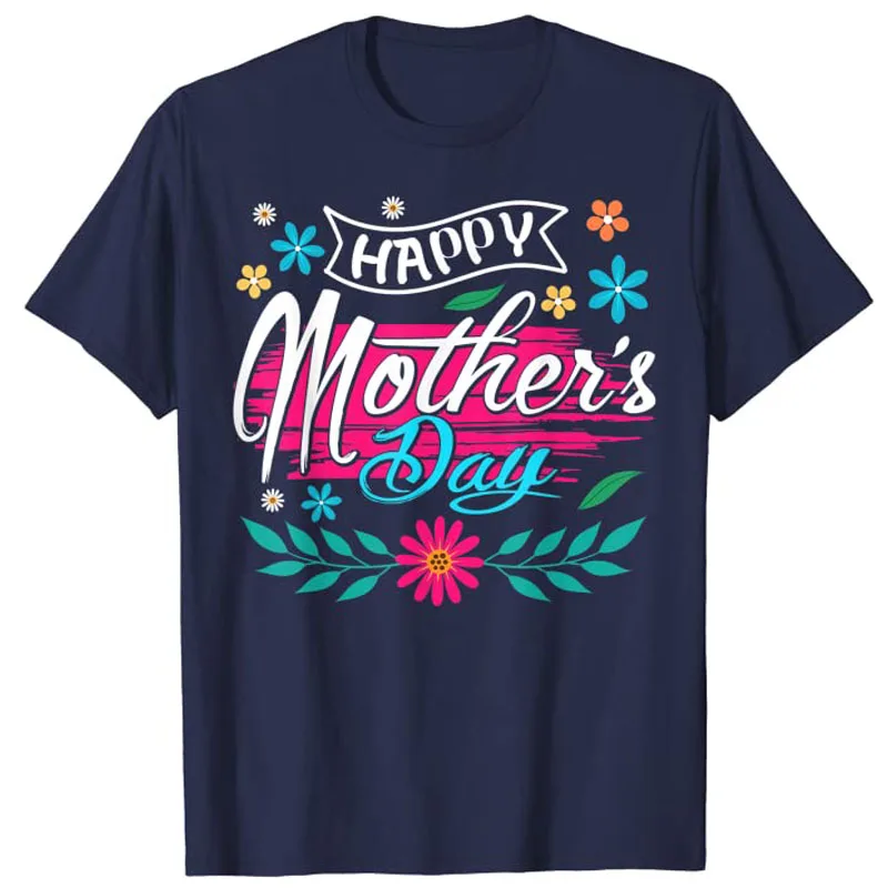 Gelukkig Moederdag 2022 T-shirt Voor Vrouwen Moeder Oma Nana Mimi Geschenken Grafische Tee Casual Tops Bloemenprint esthetische Kleding